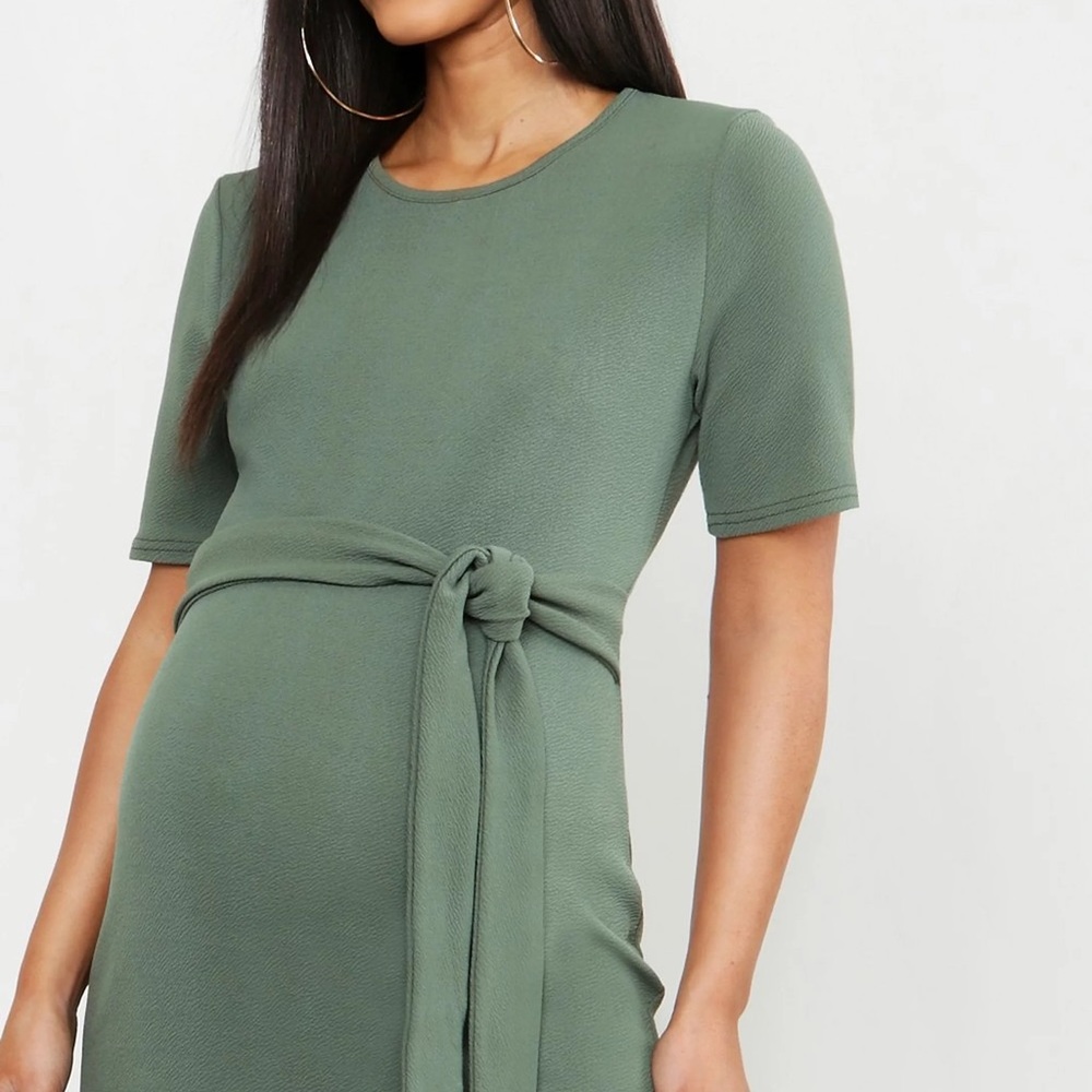 Maternity Tie Front Midi Dress